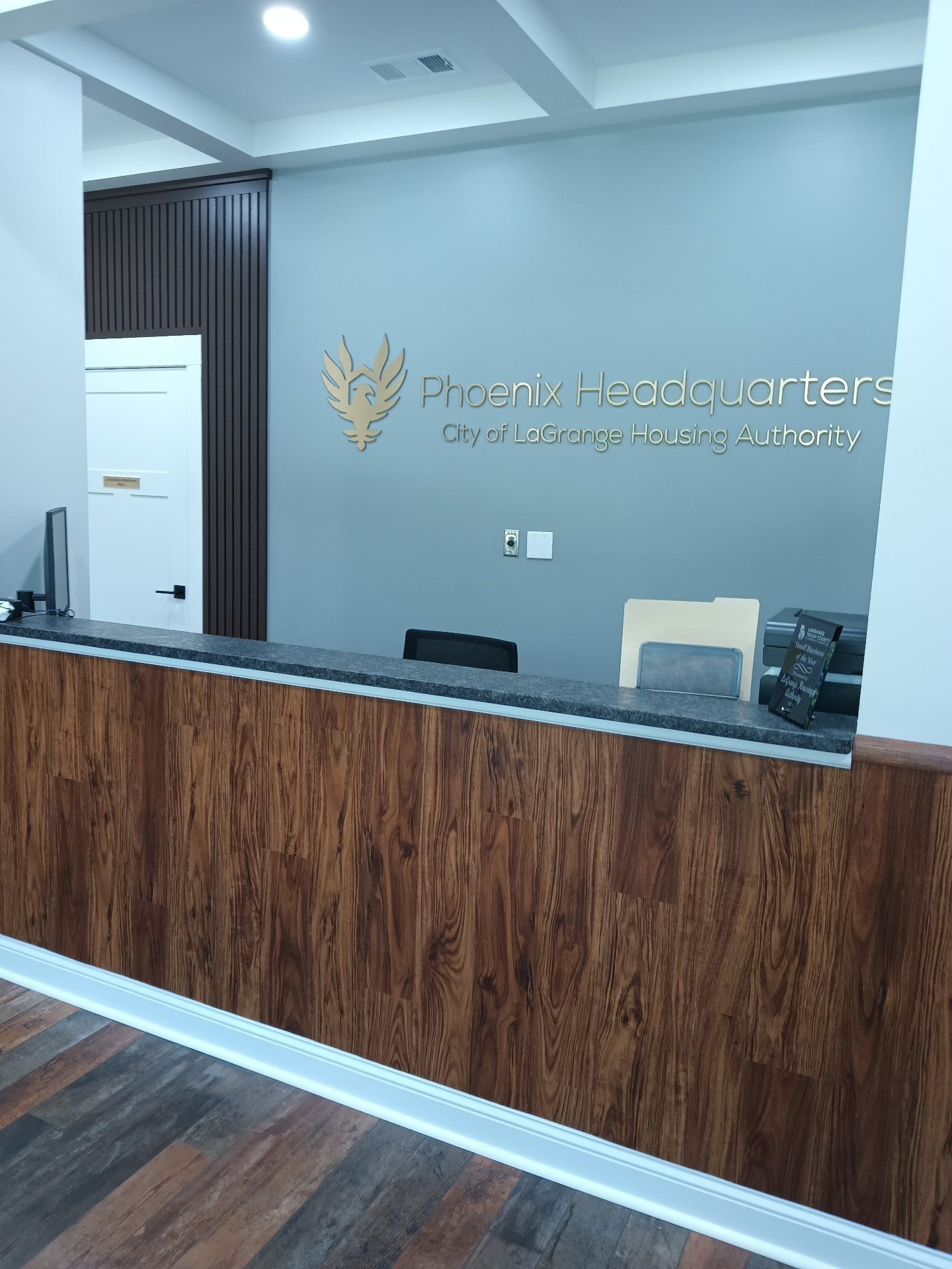 Phoenix Headquarters reception desk for the City of LaGrange Housing Authority, professionally cleaned